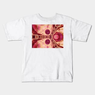 Pink Abstract Fractal Pattern Kids T-Shirt